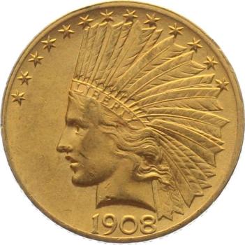 USA 10 Dollar Indian Head Goldmünze aus 900er Gold